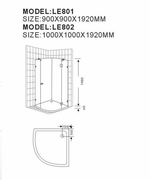 Shower enclosure LE801 LE802