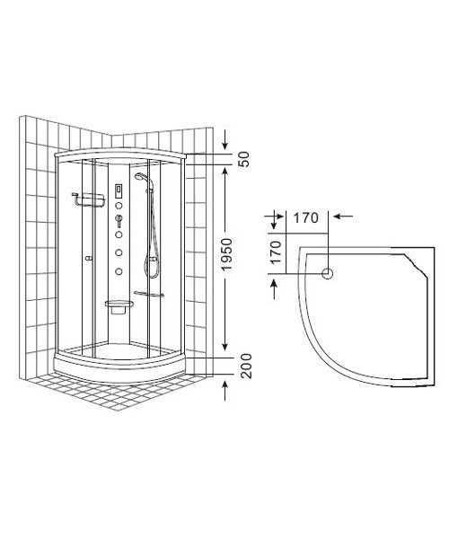 Luxurious shower cabin 8201A 8201D