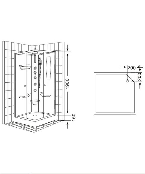 Economical shower cabin 8204