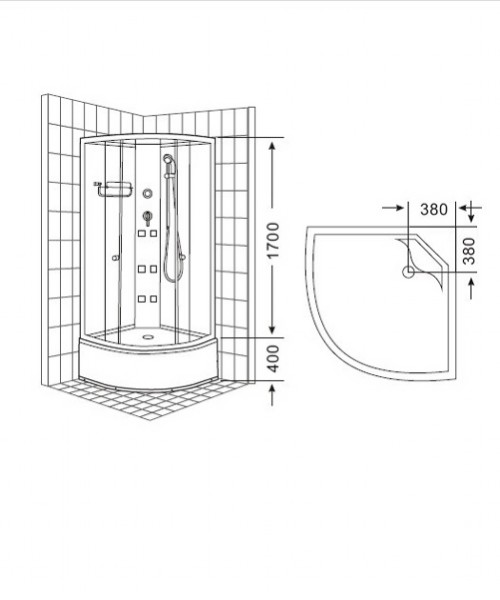 Economical shower cabin 8215 8216