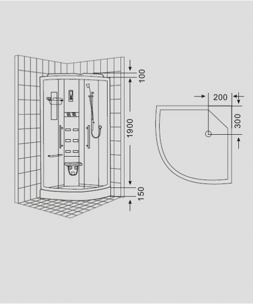Luxurious shower cabin 8215 L/R