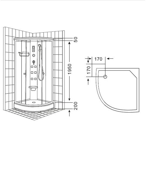 Luxurious shower cabin 8217A 8218A