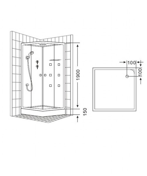 Luxurious shower cabin 8221R 8222R 8221RE 8222RE