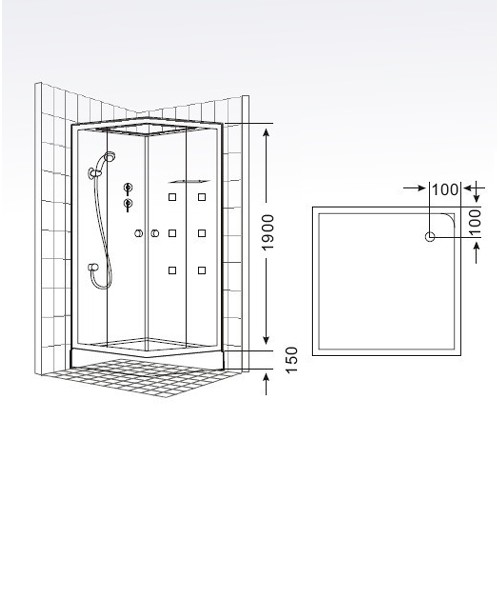 Economical shower cabin 8221 8222