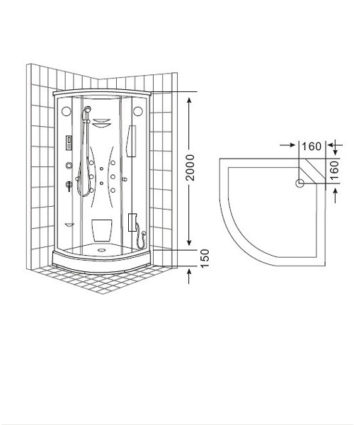 Luxurious shower cabin 9002