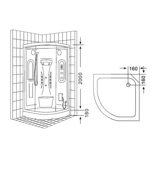 Luxurious shower cabin 9004