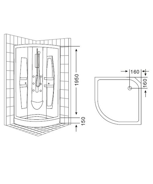 Economical shower cabin 9009