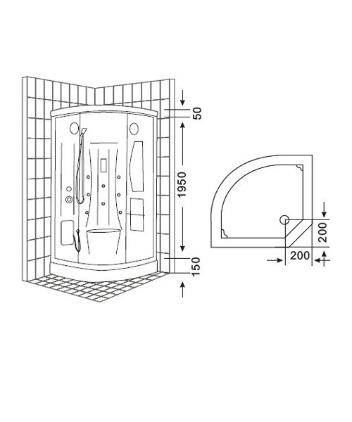 Luxurious shower cabin 9010