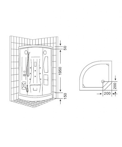 Luxurious shower cabin 9010G